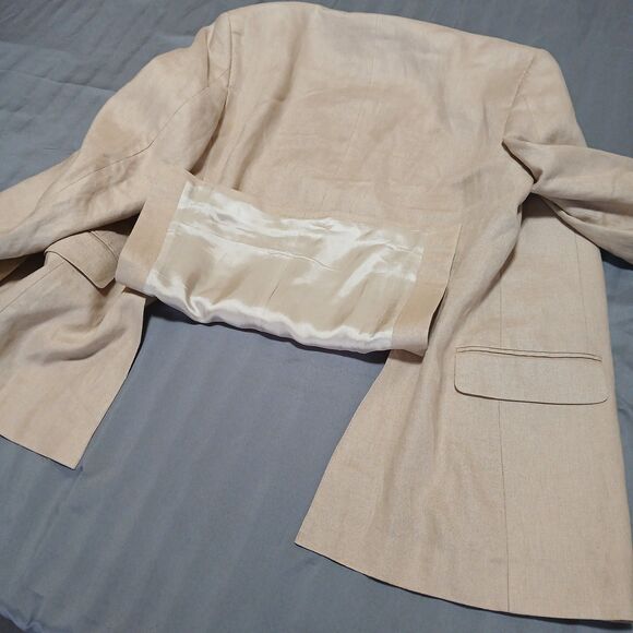 Brooks Brothers 346 Linen Blazer Mens 41R Beige Sport Coat Preppy Classic Suit - Picture 14 of 14